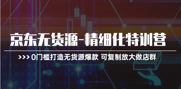 （11303期）京东无货源-精细化特训营，0门槛打造无货源爆款 可复制放大做店群-耐玩网创