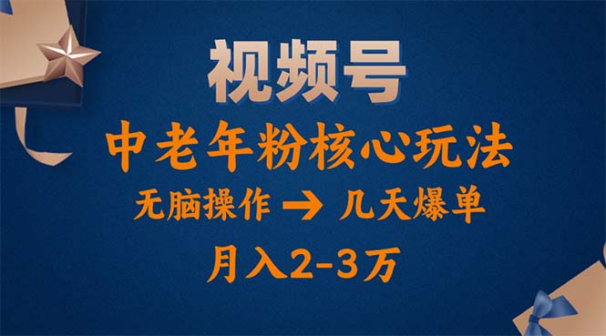 （11288期）视频号火爆玩法，高端中老年粉核心打法，无脑操作，一天十分钟，月入两万-耐玩网创