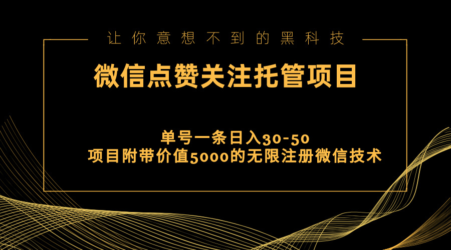 （11177期）视频号托管点赞关注，单微信30-50元，附带价值5000无限注册微信技术-耐玩网创