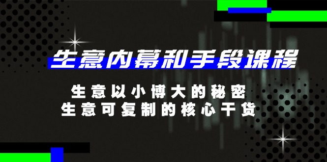 （11085期）生意 内幕和手段课程，生意以小博大的秘密，生意可复制的核心干货-20节-耐玩网创