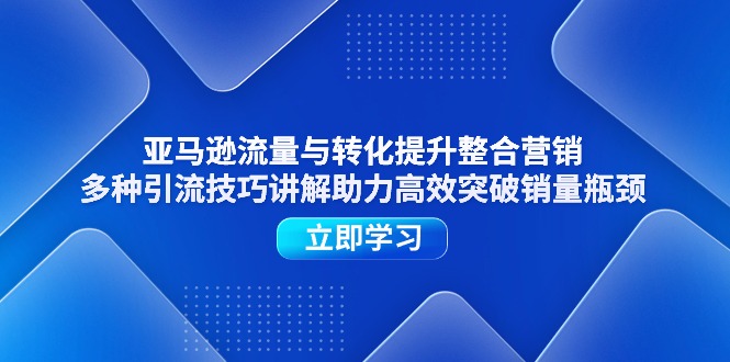 （11335期）亚马逊流量与转化提升整合营销，多种引流技巧讲解助力高效突破销量瓶颈-耐玩网创