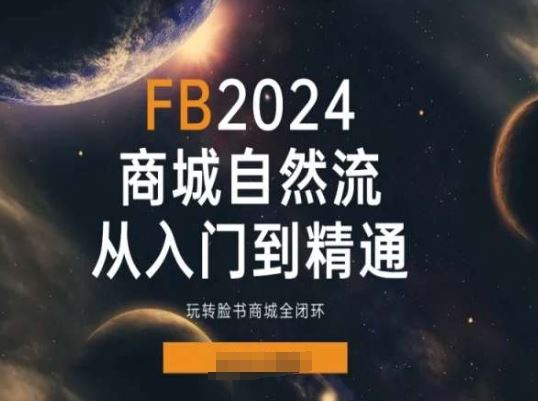 2024Faceboo商城自然流(从入门到精通)，玩转脸书商城全闭环-耐玩网创
