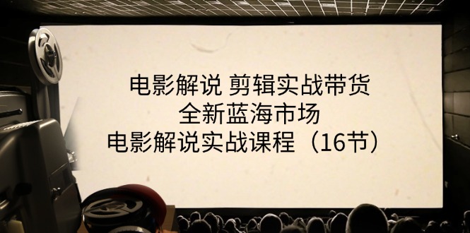 （11367期）电影解说 剪辑实战带货全新蓝海市场，电影解说实战课程（16节）-耐玩网创