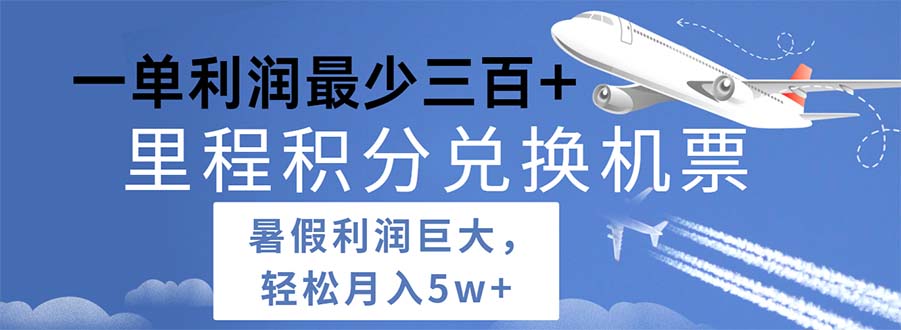 （11385期）2024暑假利润空间巨大的里程积分兑换机票项目，每一单利润最少500-耐玩网创
