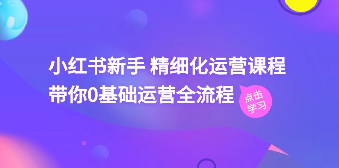 小红书新手精细化运营课程，带你0基础运营全流程（42节视频课）-耐玩网创