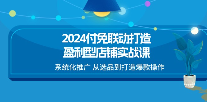 （11458期）2024付免联动-打造盈利型店铺实战课，系统化推广 从选品到打造爆款操作-耐玩网创