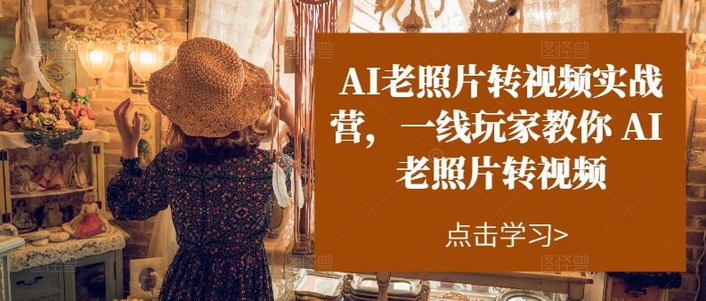（11477期）AI老照片转视频实操训练营，一线玩家教你AI老照片转视频-耐玩网创