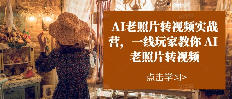 AI老照片转视频实操训练营，一线玩家教你AI老照片转视频-耐玩网创