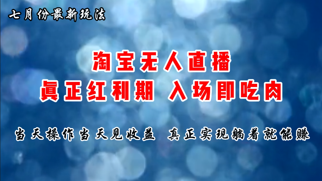 （11483期）七月份淘宝无人直播最新玩法，入场即吃肉，真正实现躺着也能赚钱-耐玩网创