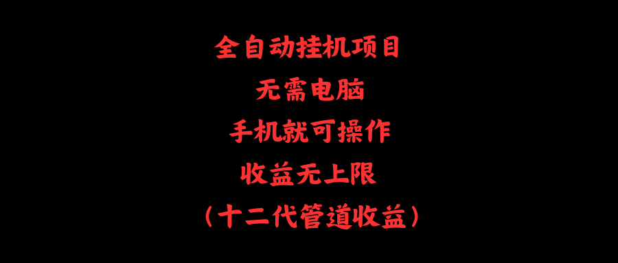 （11505期）全自动挂机项目，无需电脑，手机就可操作，收益无上限-耐玩网创