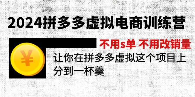 （11525期）2024拼多多虚拟电商训练营 不用s单 不用改销量  在拼多多虚拟上分到一杯羹-耐玩网创