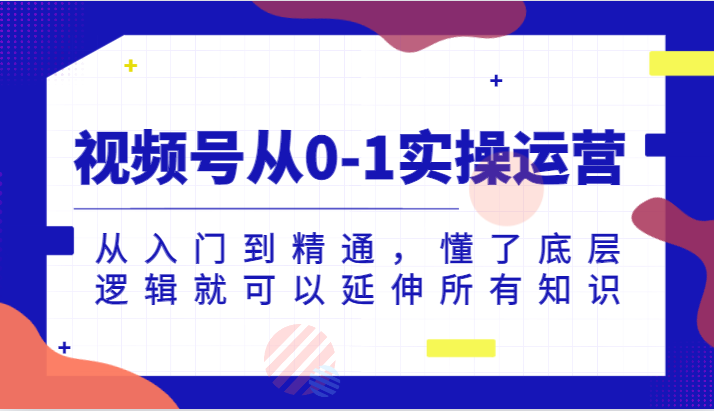 视频号从0-1实操运营，从入门到精通，懂了底层逻辑就可以延伸所有知识（更新2024.7）-耐玩网创