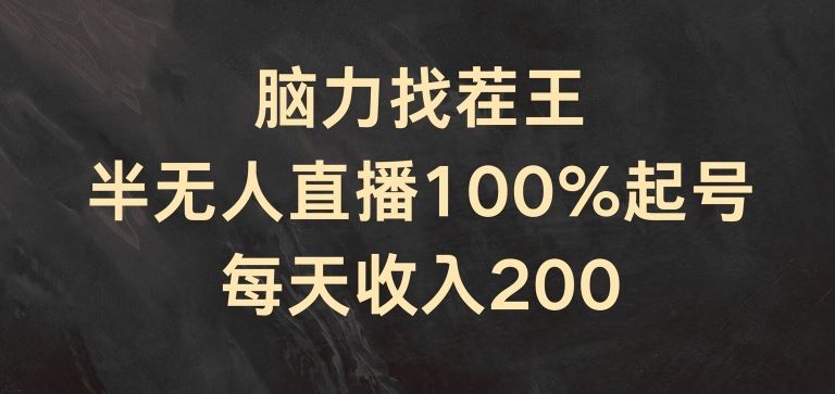 脑力找茬王，半无人直播100%起号，每天收入200+【揭秘】-耐玩网创