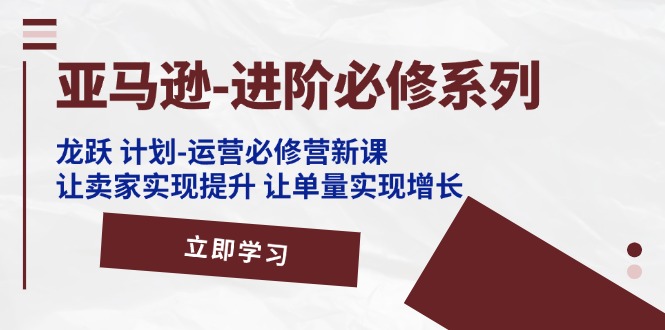 （11623期）亚马逊-进阶必修系列，龙跃 计划-运营必修营新课，让卖家实现提升 让单…-耐玩网创