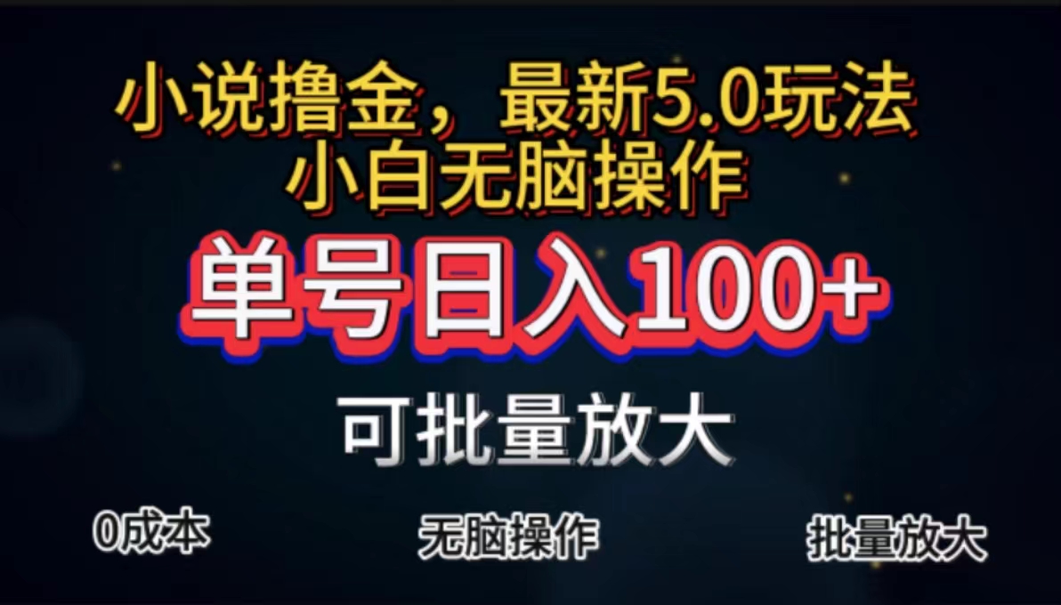 （11651期）全自动小说撸金，单号日入100+小白轻松上手，无脑操作-耐玩网创