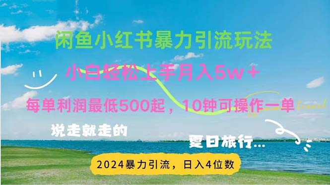 （11650期）2024暑假赚钱项目小红书咸鱼暴力引流，简单无脑操作，每单利润500+，…-耐玩网创