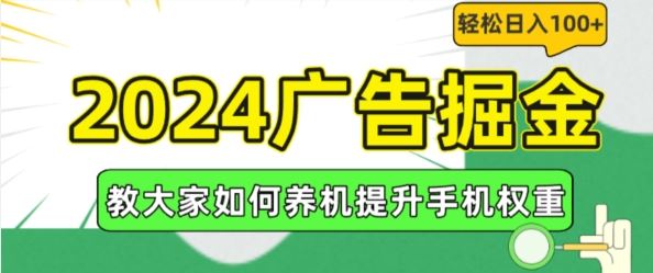 2024广告掘金，教大家如何养机提升手机权重，轻松日入100+【揭秘】-耐玩网创