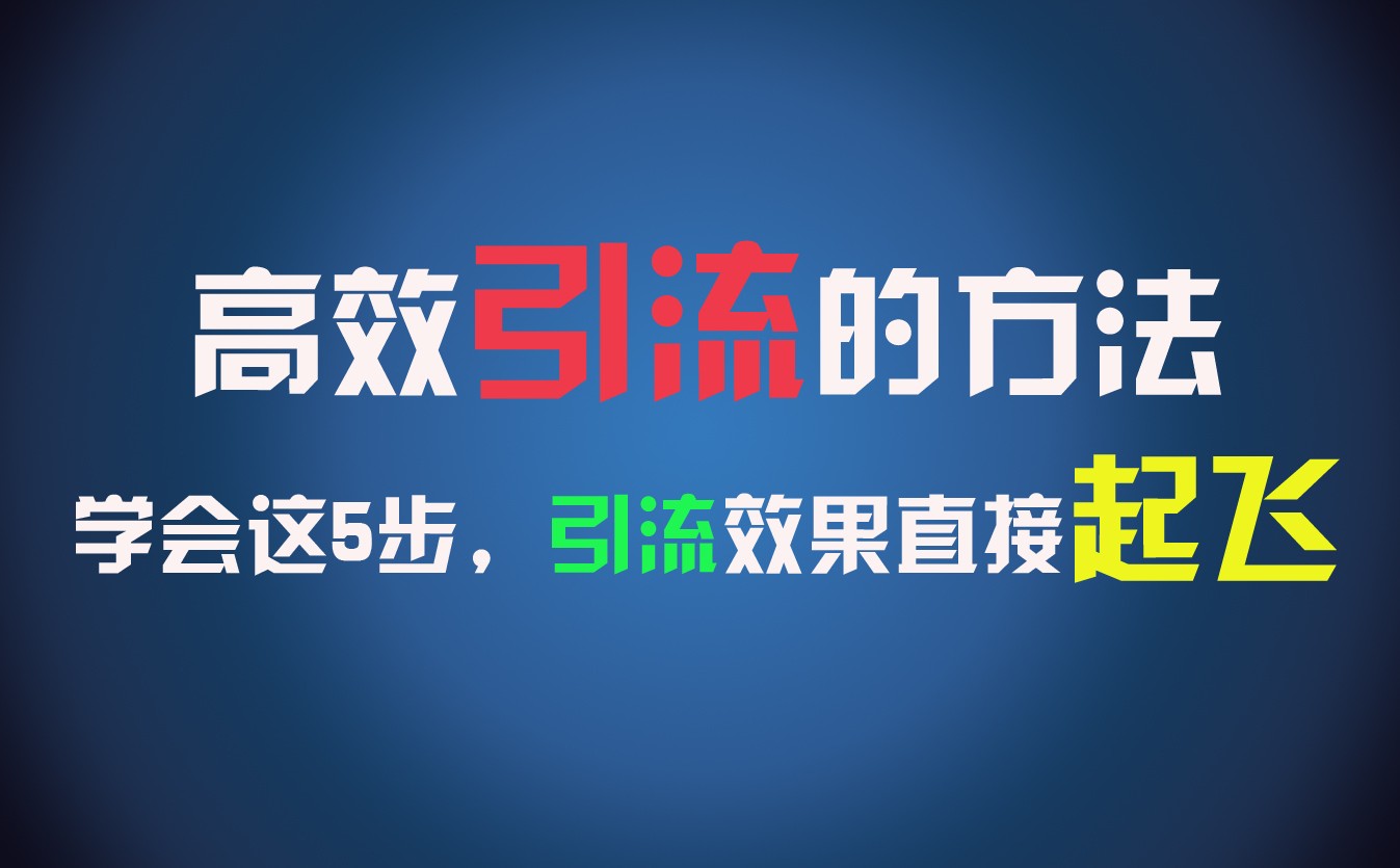 高效引流的方法，可以帮助你日引300+创业粉，一年轻松收入30万，比打工强太多！-耐玩网创