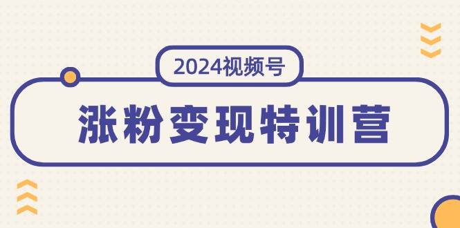 （11779期）2024视频号-涨粉变现特训营：一站式打造稳定视频号涨粉变现模式（10节）-耐玩网创