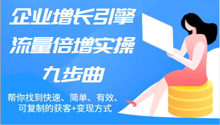 企业增长引擎流量倍增实操九步曲，帮你找到快速、简单、有效、可复制的获客+变现方式-耐玩网创
