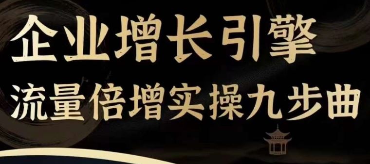 企业增长引擎流量倍增实操九步曲，一套课程帮你找到快速、简单、有效、可复制的获客+变现方式，-耐玩网创