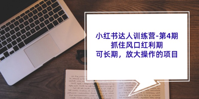 （11837期）小红书达人训练营-第4期：抓住风口红利期，可长期，放大操作的项目-耐玩网创