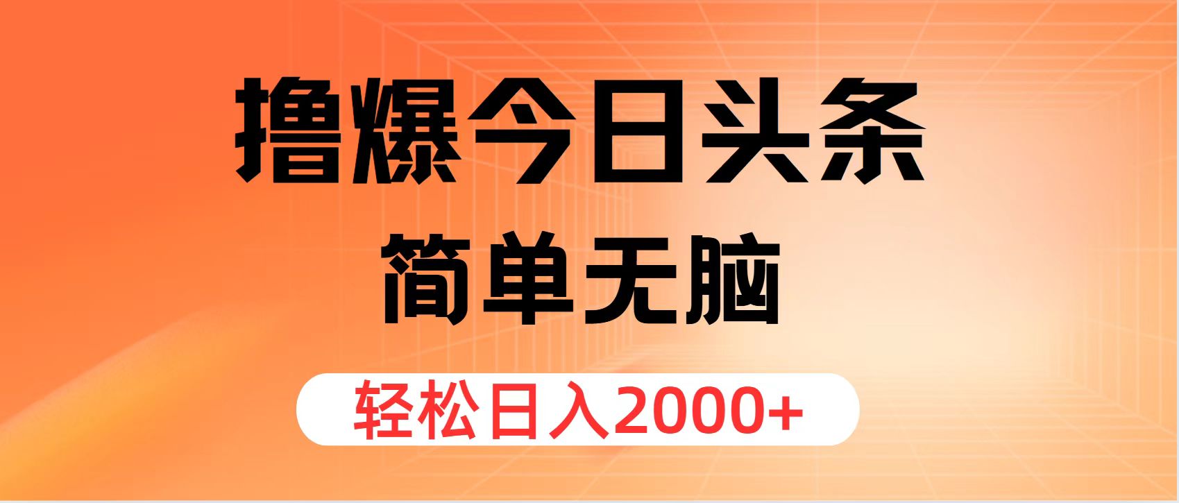 （11849期）撸爆今日头条，简单无脑，日入2000+-耐玩网创