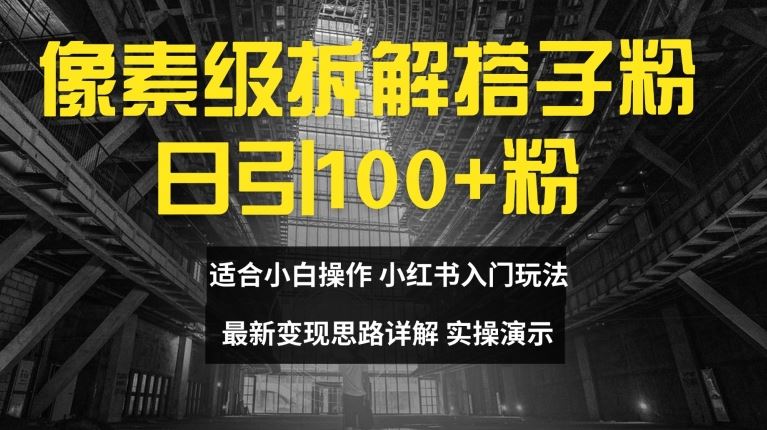 像素级拆解搭子粉，日引100+，小白看完可上手，最新变现思路详解【揭秘】-耐玩网创