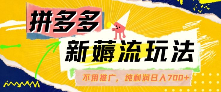 拼多多最新薅流玩法，无需开车推广，纯靠自然流吃饭-单纯赚50+利润，日入700+【揭秘】-耐玩网创