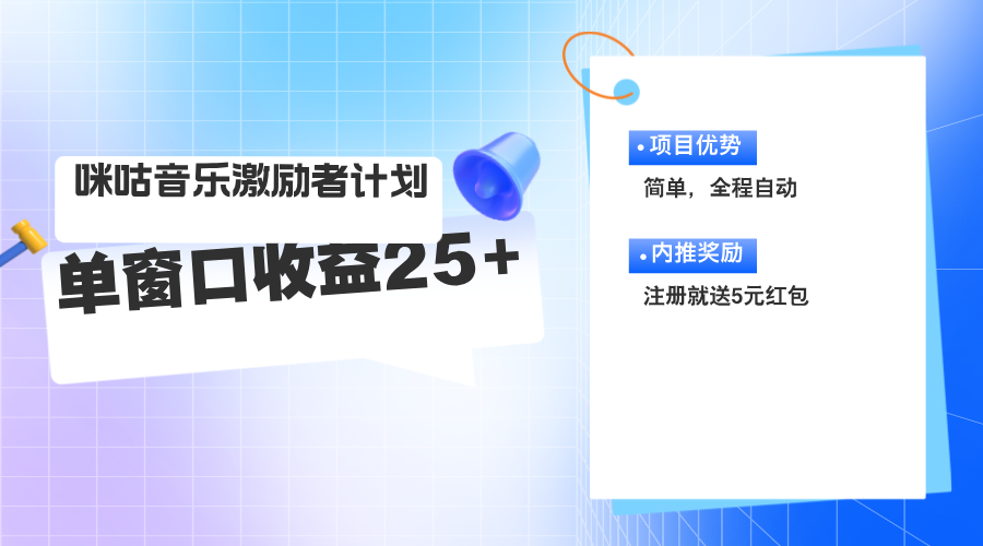 （11942期）咪咕激励者计划，单窗口收益20~25，可矩阵操作-耐玩网创