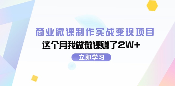 （11959期）商业微课制作实战变现项目，这个月我做微课赚了2W+-耐玩网创