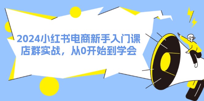 2024小红书电商新手入门课，店群实战，从0开始到学会（31节）-耐玩网创