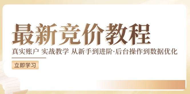 （12012期）竞价教程：真实账户 实战教学 从新手到进阶·后台操作到数据优化-耐玩网创