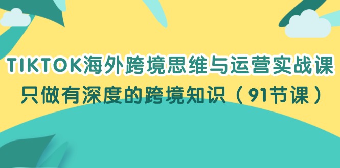 （12010期）TIKTOK海外跨境思维与运营实战课，只做有深度的跨境知识（91节课）-耐玩网创
