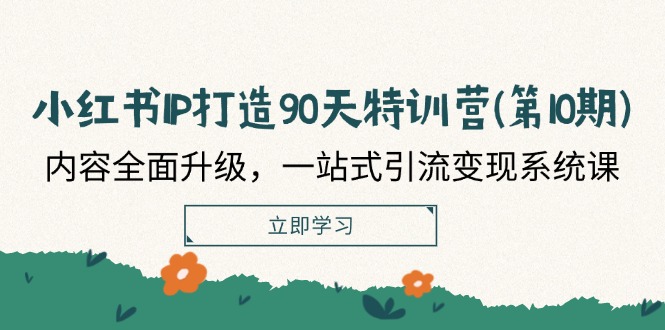 小红书IP打造90天特训营(第10期)：内容全面升级，一站式引流变现系统课-耐玩网创