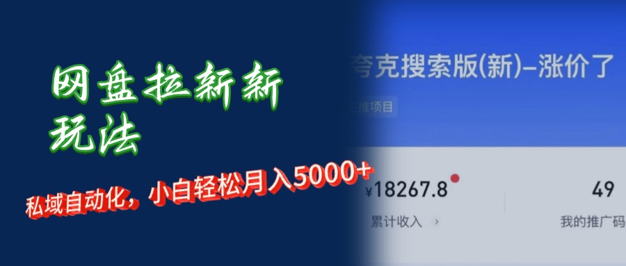 （12141期）网盘拉新+私域运营，小白轻松月入5000+！-耐玩网创
