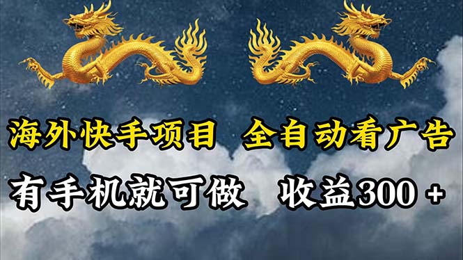 （12175期）海外快手项目，利用工具全自动看广告，每天轻松 300+-耐玩网创