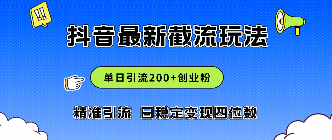 （12197期）2024年抖音评论区最新截流玩法，日引200+创业粉，日稳定变现四位数实操…-耐玩网创
