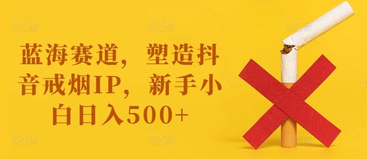 蓝海赛道，塑造抖音戒烟IP，新手小白日入500+【揭秘】-耐玩网创