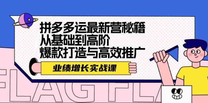 拼多多运最新营秘籍：业绩增长实战课，从基础到高阶，爆款打造与高效推广-耐玩网创