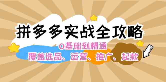 拼多多实战全攻略：0基础到精通，覆盖选品、运营、推广、起款-耐玩网创