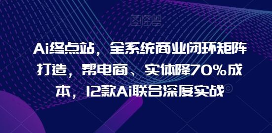 Ai终点站，全系统商业闭环矩阵打造，帮电商、实体降70%成本，12款Ai联合深度实战【0906更新】-耐玩网创