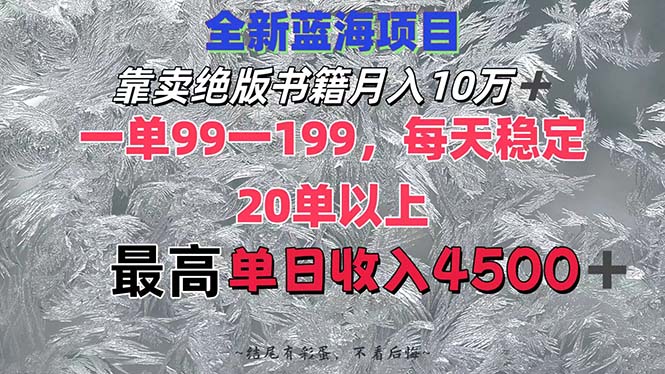 （12512期）靠卖绝版书籍月入10W+,一单99-199，一天平均20单以上，最高收益日入4500+-耐玩网创