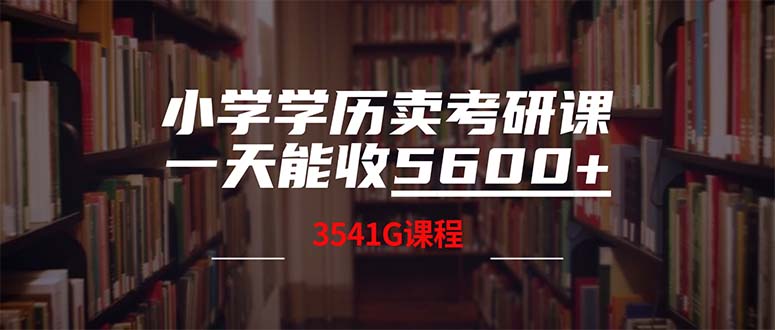 （12556期）小学学历卖考研课程，一天收5600（附3580G考研合集）-耐玩网创