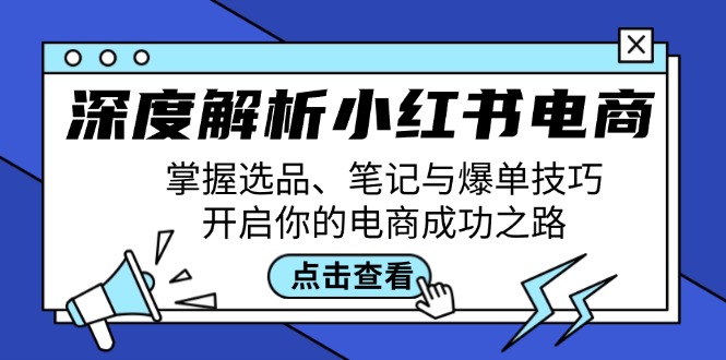 深度解析小红书电商：掌握选品、笔记与爆单技巧，开启你的电商成功之路-耐玩网创