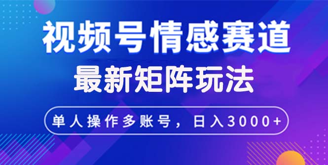 （12609期）视频号创作者分成情感赛道最新矩阵玩法日入3000+-耐玩网创