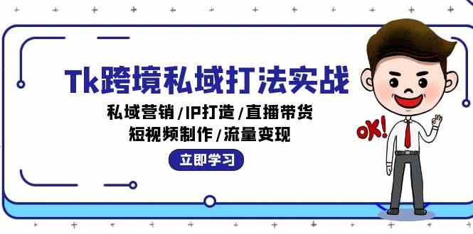 Tk跨境私域打法实战：私域营销/IP打造/直播带货/短视频制作/流量变现-耐玩网创