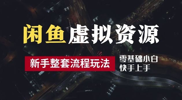 2024最新闲鱼虚拟资源玩法，养号到出单整套流程，多管道收益，每天2小时月收入过万【揭秘】-耐玩网创