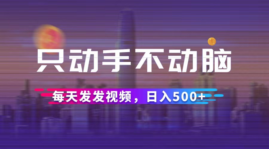（12638期）只动手不动脑，每天发发视频，日入500+-耐玩网创