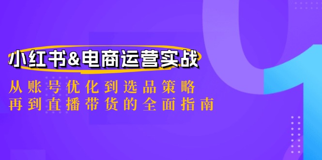 （12670期）小红书&电商运营实战：从账号优化到选品策略，再到直播带货的全面指南-耐玩网创